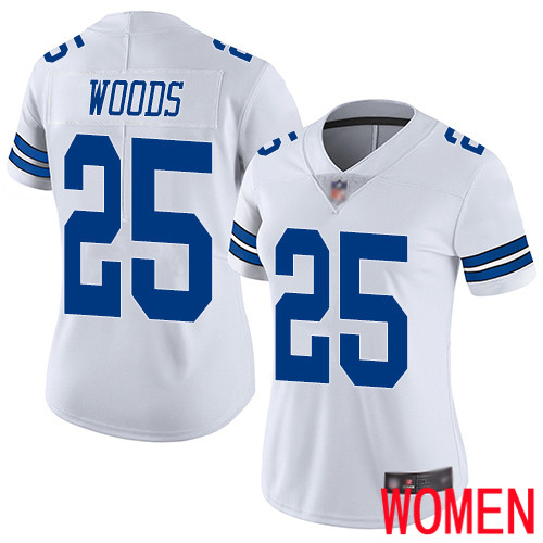 Women Dallas Cowboys Limited White Xavier Woods Road 25 Vapor Untouchable NFL Jersey